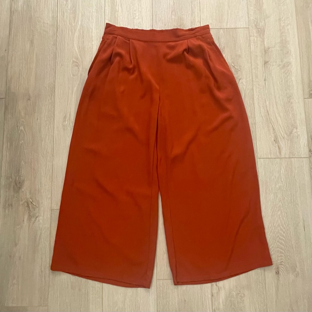 Eileen Fisher Wide Leg Crop Pants in Orange Pekoe - Picture 5 of 11